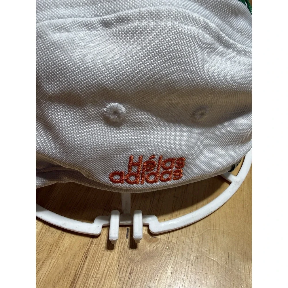 Adidas x Helas Skateboarding Hat White Green 3 Stripe Strapback Cap Rare Collab